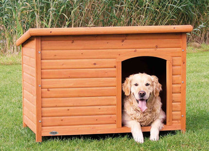 Trixie Natura Flachdach-Hundehütte - braun, 85x58x60 cm