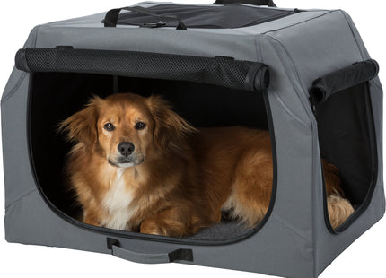 Trixie Soft Kennel Easy - faltbare Transportbox grau