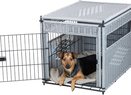 Trixie Home Kennel - Hundehaus Polyrattan hellgrau M