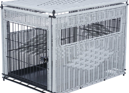 Trixie Home Kennel - Hundehaus Polyrattan hellgrau M