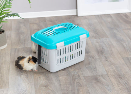 Trixie Midi-Capri Transportbox - 44 cm, türkis/silber