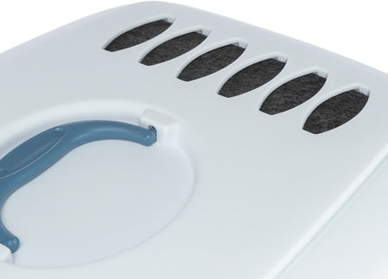 Trixie Katzentoilette Primo XXL - blau/weiss, mit Haube