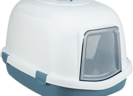 Trixie Katzentoilette Primo XXL - blau/weiss, mit Haube