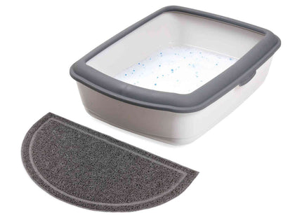 Trixie Vorleger für Katzentoiletten, halbrund, PVC, anthrazit