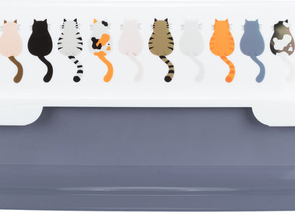 Trixie Katzentoilette Delio grau/weiss mit Rand