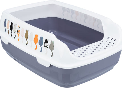 Trixie Katzentoilette Delio grau/weiss mit Rand