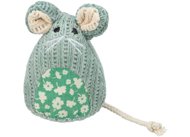 Trixie Maus sitzend Stoff 11 cm Katzenminze