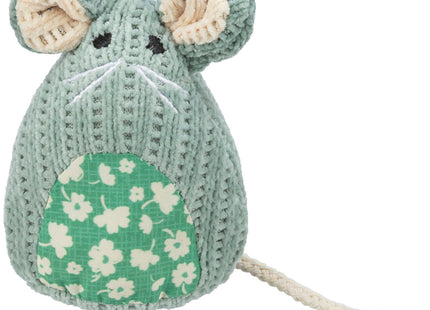Trixie Maus sitzend Stoff 11 cm Katzenminze