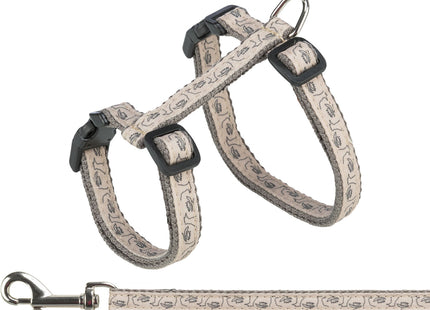 Trixie Katzengeschirr mit Leine - grau beige, verstellbar