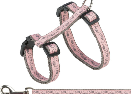 Trixie Katzengeschirr mit Leine grau/rosa