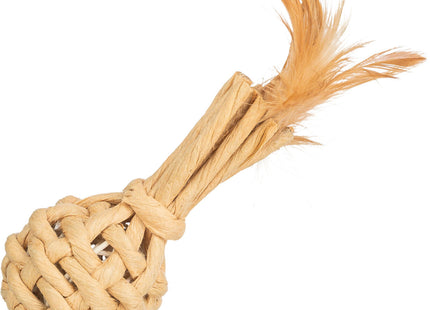 Trixie Spielzeug - Papiergarn mit Federn XXL