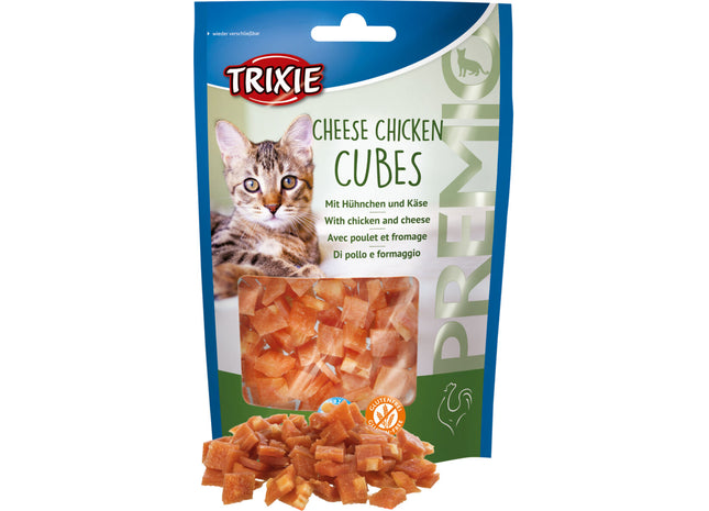 Trixie Premio Cheese Chicken Cubes - Katzen-Snack, Huhn-Käse