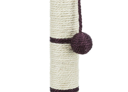 Trixie Sisal-Platte mit Stamm und Ball - Robuste Kratzmatte für Katzen mit integriertem Spielball