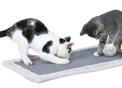 Trixie Kratzmatte mit Plüschrand lichtgrau