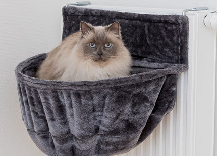 Trixie Kuschelsack für Heizkörper – Plüsch dunkelgrau