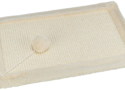 Hochwertige Kratzmatte aus Sisalteppich und Plüsch in Naturbraun