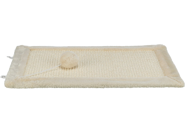 Hochwertige Kratzmatte aus Sisalteppich und Plüsch in Naturbraun