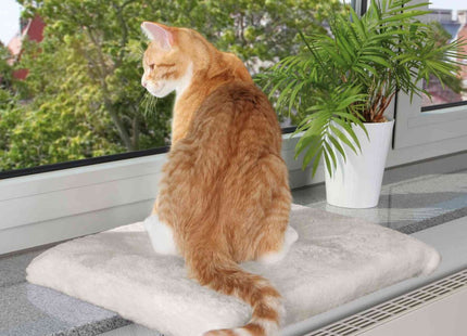 Gemütliches Sitzbrett für Katzen in Weiss - perfekter Ruheplatz für deine Samtpfote