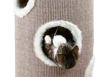 Katzenturm Edoardo in Brauncreme für stundenlangen Spielspass und Entspannung