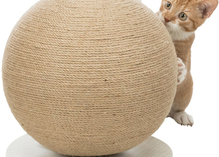 Trixie Kratzball auf Platte - Jute, Holz, ø29cm