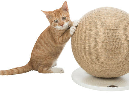 Trixie Kratzball auf Platte - Jute, Holz, ø29cm