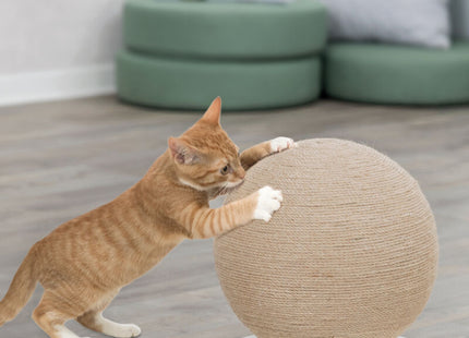 Trixie Kratzball auf Platte - Jute, Holz, ø29cm