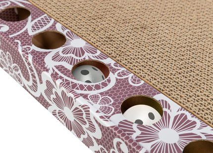 Trixie Kratzpappe mit Bällen pink - Kratzspielzeug Katze