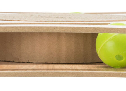 Trixie Kratzpappe Holz mit Spielbällen 35×4×35cm