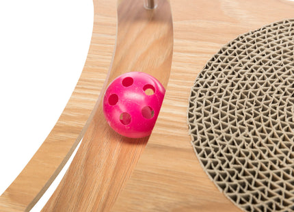 Trixie Kratzpappe Holz mit Spielbällen 35×4×35cm