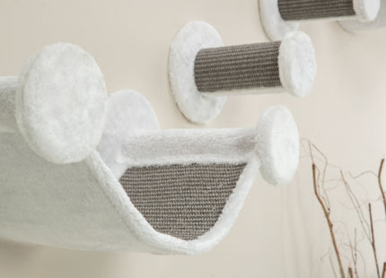 Trixie Wandset Plüsch 4 Teile weiss/grau