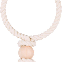 Trixie Baumwollring Holzkugel 16 cm Ø - hochwertiges Spielzeug für Haustiere