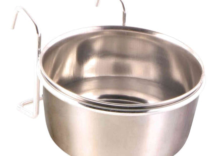 Trixie Edelstahlnapf mit Halter - hochwertiger Napf für Haustiere aus Edelstahl mit praktischem Halterungsdesign