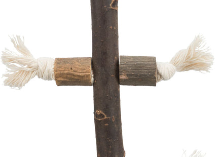 Trixie Natursitzstange mit Tau - hochwertige Sitzstange für Vögel mit Naturmaterialien und Tau-Detail