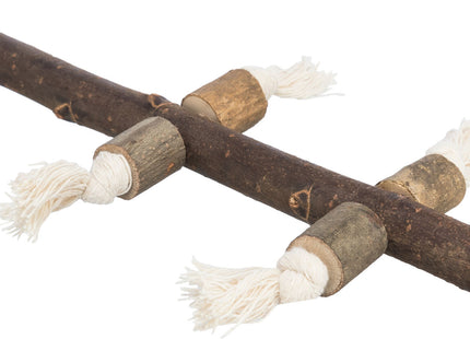 Trixie Natursitzstange mit Tau - hochwertige Sitzstange für Vögel mit Naturmaterialien und Tau-Detail