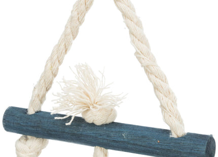 Trixie Holzspielzeug mit Leder und Tau - Vogelspielzeug 24cm