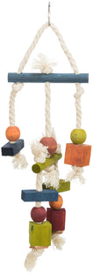 Trixie Holzspielzeug mit Leder und Tau - Vogelspielzeug 24cm