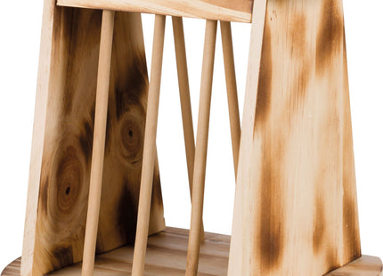 Trixie Heuraufe mit Deckel - geflammtes Holz 25x22x18cm