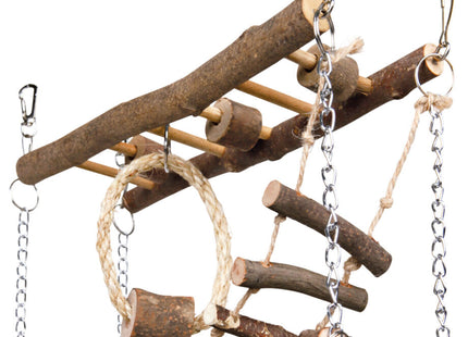 Trixie Hängebrücke Naturholz - Ideales Zubehör für kleine Haustiere zur Bereicherung ihres Lebensraums