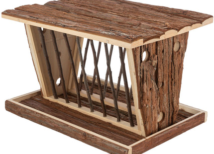 Trixie Heuraufe mit Dach - Rindenholz 40×22×30cm