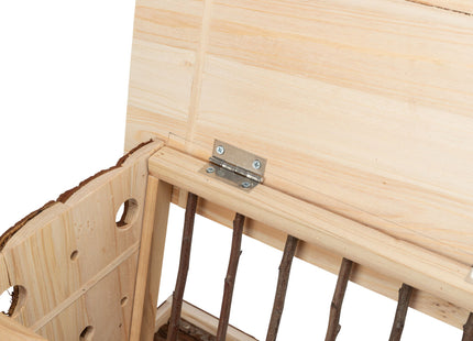Trixie Heuraufe mit Dach - Rindenholz 40×22×30cm