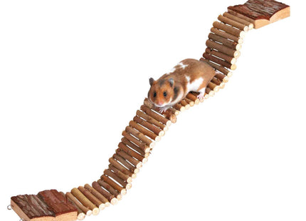 Trixie Hängebrücke Naturholz - Ideales Zubehör für kleine Haustiere zur Bereicherung ihres Lebensraums
