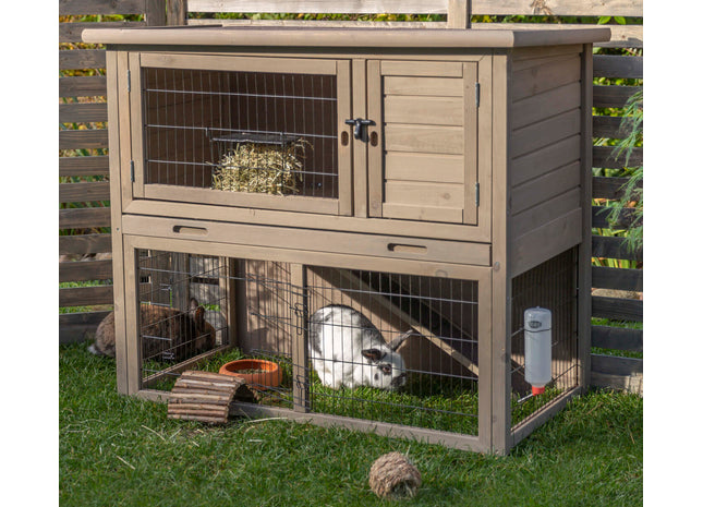 Trixie Natura Kleintierstall – Holz, mit Freilaufgehege