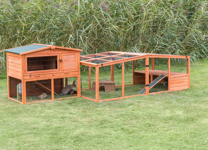 Trixie Natura Kaninchenstall - mit Freigehege, braun