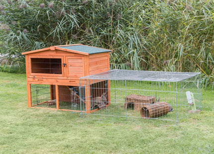 Trixie Natura Kaninchenstall - mit Freigehege, braun