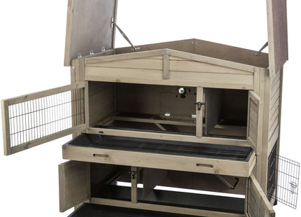 Trixie Natura Kleintierstall - 2-stöckig, grau