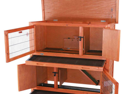Trixie Natura Kaninchenstall - braun, 2-stöckig