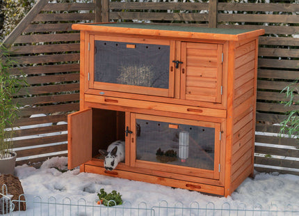 Trixie Natura Kaninchenstall - braun, 2-stöckig