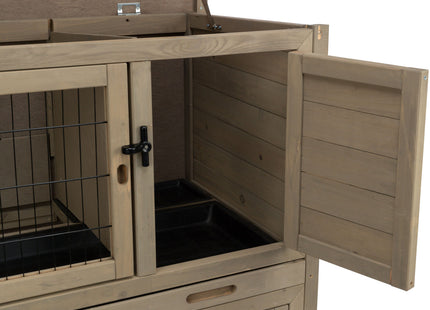 Trixie Natura Kleintierstall - 2-stöckig, grau