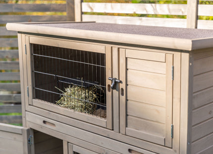 Trixie Natura Kleintierstall - 2-stöckig, grau