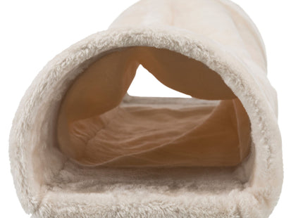 Trixie Kuscheltunnel – Plüsch, naturfarben, 27x21x80cm